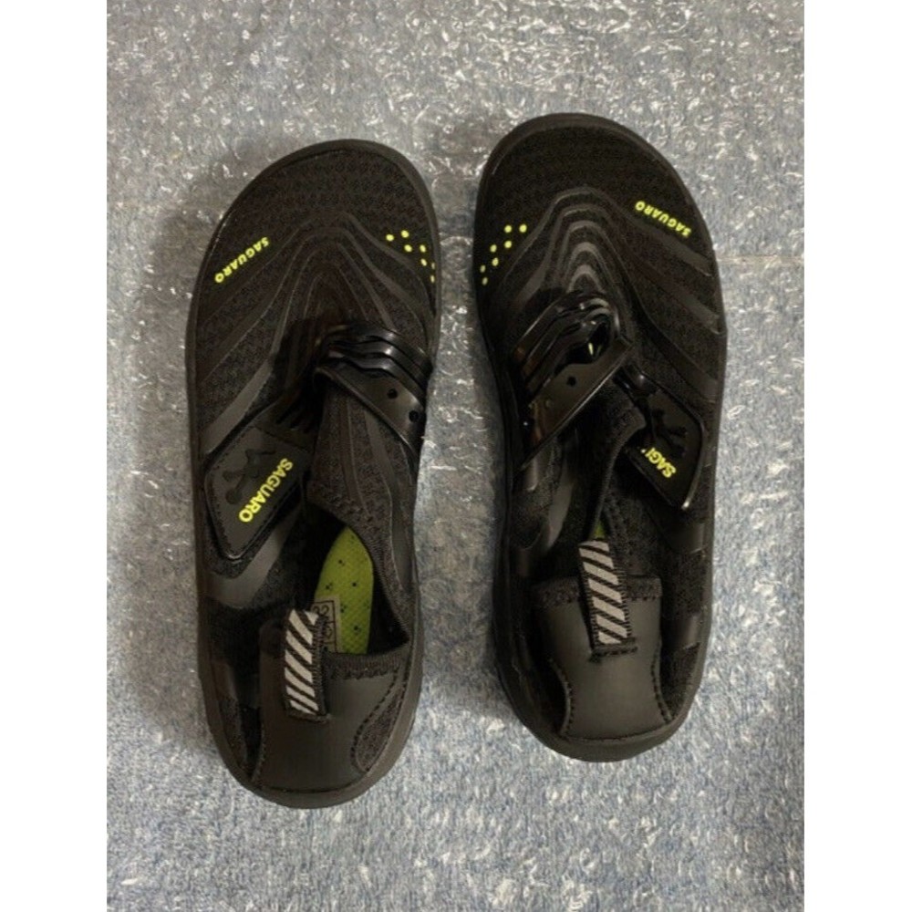 Saguaro Kids Water Outdoor Shoes - US Size 1 - Eur 32 - Blck Neon Grn/Ylw- New